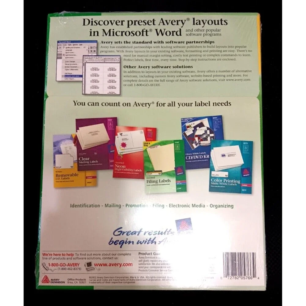 Avery Blue Filing Labels 5766 1/3 Cut Laser ink Jet New Sealed